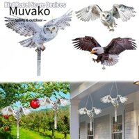 Muvako Mô Phỏng Cú Đuổi Chim, Trang Trí Chuông Gió Chống Thấm Nước Chim Repel Thiết Bị Đáng Sợ, Kiểm Soát Dịch Hại Treo Với Dải Phản Quang Và Chuông Giả Chim Đuổi