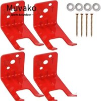 Muvako Set 4 móc treo bình chữa cháy  gắn tường bằng kim loại