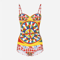 Muzhi 04 Gợi Cảm Đồ Bơi bikini Retro Chấm Bi Nữ Dây Một Mảnh Bơi Túi Cứng Bảo Thủ bikini #Y250313#