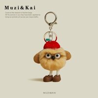 Muzikai Mặt Dây Chuyền Kính Chó Con Mặt Dây Chuyền Lông Nhỏ Bóng Cặp Đôi Móc Khóa