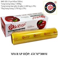 Mwrap Chính Hãng 45cm*300m, Lõi mỏng màng dầy,cam kết đủ số mét thực,sử dụng tiết kiệm chi phí hơn