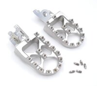 MX Dirt Bike CNC Machined Wide Footpegs for Honda CRF CRF250 125 250 450 Silver