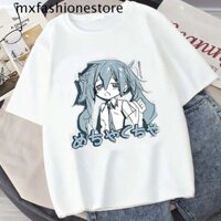 Mxfashionestore Áo thun Anime Hatsune Miku, Áo thun ngắn tay cỡ lớn chữ Hatsune Miku, Sweet Y2k Ins Dạo phố Hatsune Miku Trang phục cặp đôi Du lịch