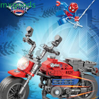 Mxgoods Khối xây dựng tàu tuần dương, Đồ chơi gạch xe máy thể thao Marvel Captain America, Bộ khối xây dựng Ironman Mô hình người nhện Mô hình tàu tuần dương cổ điển Người lớn Quà tặng