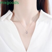 Mxgoods Mặt Dây Chuyền Giọt Nước, Vòng Cổ Đá Mặt Trăng Mạ Bạc 925, Món Quà Cổ Điển Trang Sức Hình Bầu Dục Đá Quý Choker Nữ