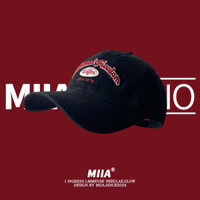 Mỹ Ba Chiều Chữ Hai Dòng Thêu Mũ Bóng Chày Mềm Đầu Lớn Chu Vi Hiển Thị Mặt Nhỏ Đạt Đỉnh Mũ Mùa Xuân