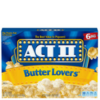 (Mỹ) Bắp Rang Bơ Lò Vi Sóng ACT II Butter Popcorn Microwave, Hộp 468g (6 Túi x 78g)