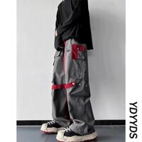 Mỹ High Street Tương Phản Màu Sắc Khâu Quần Nam hiphop Quần Niche Thiết Kế Quần Thường Ngày #KZ0317#