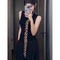 Mỹ Hot Girl Ren Khăn Đeo Cổ Độc Đáo Da Báo Dài Thiên Niên Kỷ Vòng Cổ Thời Trang Nhỏ Lụa Khăn Ôm choker