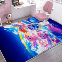 My Little Pony Pha Lê Nhung Thảm Cầu Vồng Ngựa Dễ Thương Vui Vẻ Thảm Nhà Đệm