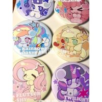My Little Pony Rainbow Dash Twilight Sparkle Pinkie Pie Huy hiệu hàng hóa dễ thương, huy hiệu kim loại đáy laser thủ công
