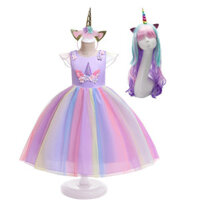 My Little Pony Tím Yue Đầm Công Chúa Ngày Trẻ Em Trình Diễn Trang Phục Kỳ Lân Hiệu Suất Đầm Nhiều Màu Sắc