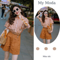 My Moda Bộ đồ thời trang Hongkong gồm áo sơ mi kẻ và quần short MM115