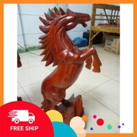 Mỹ Nghệ Bắc Ninh  Cặp ngựa gỗ sơn huyết cao 67cm