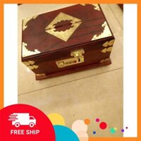 Mỹ Nghệ Bắc Ninh  Hộp đựng đồ trang sức bằng gỗ hương đỏ KT 20*12*10cm -shop đồ gỗ Nhân Ái