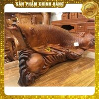 [Mỹ Nghệ Đồng Kỵ] Tượng cá rồng kim long gỗ hương