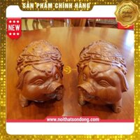 [Mỹ Nghệ Đồng Kỵ] Tượng chú heo ủn ỉn ( phát, tài ) gỗ hương