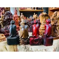 [mỹ nghệ MỘC AN ]Tượng Chú Tiểu Tùy Duyên bằng gỗ bách xanh thơm, gỗ sơn huyết, gỗ trắc đỏ, mun sừng khánh hoà
