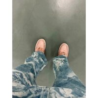Mỹ Niche Quần Totem Fade Thiết Kế Quần Jean Châu Âu Mỹ High Street hiphop Retro Đau Khổ Quần Thẳng