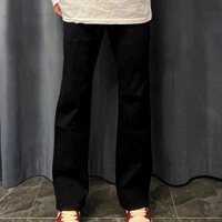 Mỹ Phố Cao Cấp Retro Quần Jean Nam Xuân Thu Phong Cách Mới Lông Cừu Lót Thẳng Cao Cấp Khói Xám Hơi Nắp Quần Cao Cấp