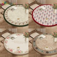 Mỹ Retro Bàn Tròn Thảm Nhẹ Sang Trọng Bàn Cà Phê Da Khăn Trải Bàn Chống Thấm Nước Mỡ Bàn Thảm Chống Bỏng Bàn Thảm Bảo Vệ