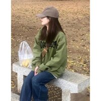 Mỹ Retro Cổ Tròn Chui Đầu Mỏng Áo Nữ Đầu Thu 2022 Phong Cách Mới Dài Tay Học Sinh Top Nữ Hợp Thời Trang