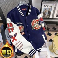 Mỹ Retro Đường Phố Bóng Chày Đồng Phục Nam Nữ 2023 Thu Đông Kẹp Rời Tất Cả Trận Đấu Cặp Đôi Cardigan Áo Khoác 25.3.7