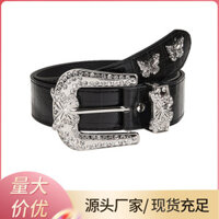 Mỹ Retro Kim Cương Khóa Bướm Nữ Thắt Lưng y2k Tất Cả Trận Đấu Thấp-Waist Jeans Nữ Pin Khóa Thắt Lưng 0214