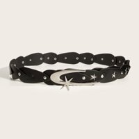 Mỹ Retro Thắt Lưng Nữ Đinh Tán Phong Cách Punk Thắt Lưng Quần Jean Phù Hợp Với Dây Độc Đáo y2k Đen