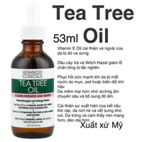 [Mỹ] Serum Dầu cây trà mẩn đỏ nổi mụn, mụn trứng cá da khô ngứa Vitamin E Chiết xuất hướng dương advanced clinicals 53ml