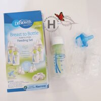 [Mỹ] TÁCH 1 BÌNH 120ML CỔ HẸP - Dr. Brown's Options+ Slow Flow Preemie and Newborn Anti-Colic Bottle Set