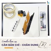 [MỸ THUẬT BỤI] COMBO TÍCH HỢP Họa cụ CĂN BẢN CHÌ - CHÂN DUNG dành cho người học vẽ