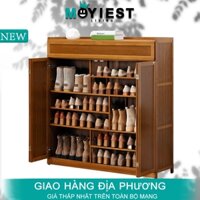 MY Tủ Giày Dép Thông Minh Cửa Gấp Gỗ Tre Tự Nhiên Kệ Đựng Giày Dép Gỗ Sơn Bóng Chống Nước Chống Mối Mọt Cao Cấp