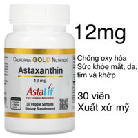 [Mỹ ] Viên Astaxanthin Astalif 12mg California Gold Nutrition 30 viên chống oxy hoá & tăng cường vẻ trẻ trung cho cơ thể