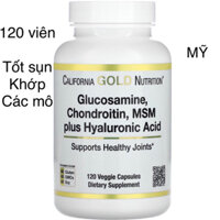 [MỸ] viên Glucosamine Chondroitin, MSM, Plus Hyaluronic Acid tốt cho xương khớp sụn California Gold Nutrition 120 viên