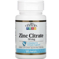 [MỸ] Viên kẽm zinc Citrate 50mg 60 viên 21st Century