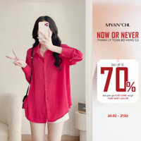 MYAN DESIGN Áo Sơ Mi Nữ Cổ Đức Dáng Rộng Chất Lụa Avn042305