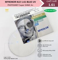 Mykolor KLO 1.61 BlueUV.Photogray - Tròng kính đổi màu, mắt kính cận loạn chính hãng