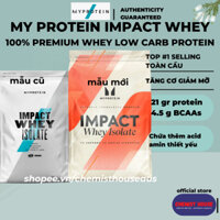 MyProtein Impact Whey Isolate 23G Protein, Cùng Axit Amin BCAA Giúp Hỗ Trợ Tăng Cơ Giảm Mỡ [Bill Úc]