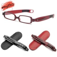 Mythis Chống Ánh Sáng Xanh Nhỏ Gọn Mini Bỏ Túi Bút Kẹp Đầu Đọc Kính Mắt Presbyopic 360°Twist Di Động