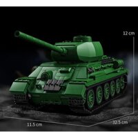 Mytopstore 1263PCS T34-85 Xe Tăng Trung Hình Mô Hình Xây Dựng Phát Triển Đồ Chơi Khối Xây Dựng Gạch Quà Tặng Trẻ Em DIY Bộ Mới 1: 28