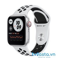 MYYW2 – Apple Watch SE 40mm LTE – Viền nhôm trắng, dây Nike Band (Trắng – đen) (Mã ZP)