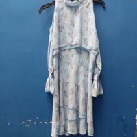 N014. Áo đầm khoét vai tay dài. Phom 45_50kg
