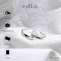 N101 - N102: Nhẫn bạc đôi Callie Silver có đường xoắn đá