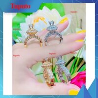 N1118 Nhẫn nữ hột cao đính đá CZ cao cấp sáng lấp lánh JOJO