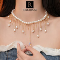 N188 dây chuyền chuỗi hạt trai thả cô dâu dự tiệc