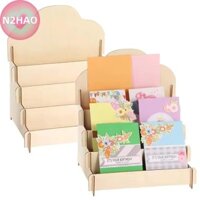 N2hao 2 Cái / bộ Giá Đỡ Màn Hình Thiệp Chúc Mừng 4 Tầng Miếng Dán Bằng Gỗ Giá Trưng Bày Thẻ Người Tổ Chức Trống Bán Lẻ Kệ Trưng Bày Bàn Lưu Trữ Màn Hình Triển Lãm Thương Mại Trưng Bày n