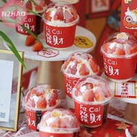 N2hao 50 Chiếc Cốc Pudding Có Nắp Hộp Nhựa Ice-Cream Mousse Món Tráng Miệng Tiệc Dã Ngoại Đóng Gói Món Tráng Miệng Cốc Có Nắp n