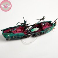 N2hao Bể Cá Cảnh Quan Cá Cướp Biển Tàu Phá Tàu Trang Trí Nhựa Thuyền Trang Trí n