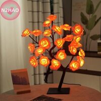 N2hao Đèn LED Bàn Đèn Hoa Hồng Cây USB Đèn Ngủ Trang Trí Nhà Cửa Đèn n